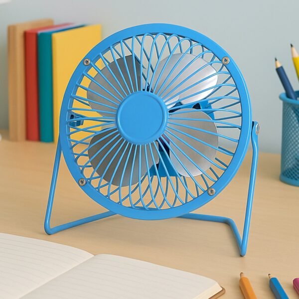 17531_usb_table_desk_fan_no1.jpg USB Table Desk Personal Metal Electronic Fan, Suitable For Office, School Use (1 Pc)