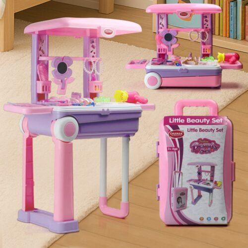 17746_beauty_set_trolley_at174.jpg Big Beauty Set Suitcase On Wheel, The Ultimate Beauty Set On Wheels for Girls, Makeup Kit is Easy to Clean & Use, Portable Beauty Set with 25 Pieces for 3 Years BIS Approved. (Beauty Set Trolley)