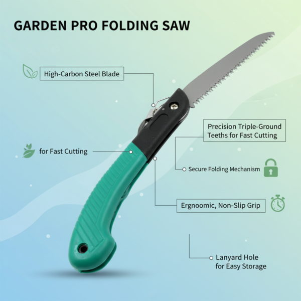 Folding Handsaw – Pruning Saw for Tree Trimming, Gardening & Wood Cutting