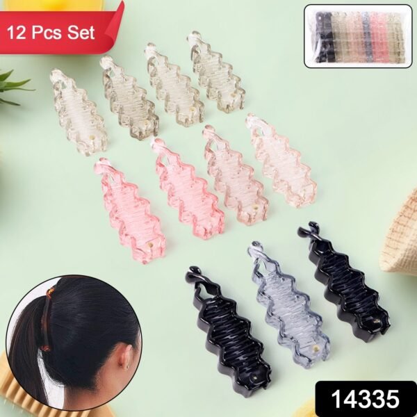 Plastic Hair Claw Clips Strong Clips (12 Pc / Mix Color), Hair accessories