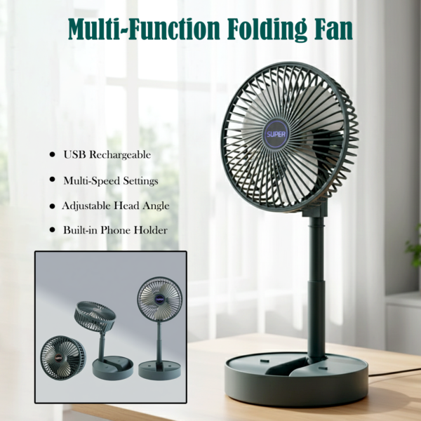 Super Multi-Function Folding Fan (1 Pc)