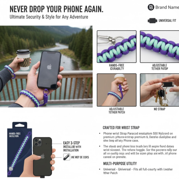 Multipurpose Adjustable Hand Wrist Strap Lanyard(1 Pc / 15 Inch / Multicolor)