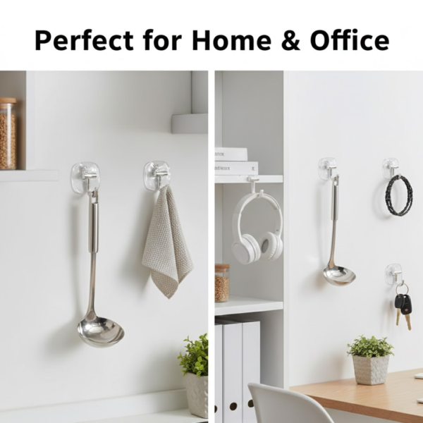18207.png Large Plastic Self Adhesive Wall Hooks (2 Pc)