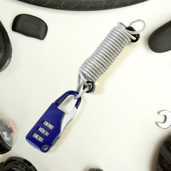 Anti-theft Dial Lock, Padlock, 3-Digit, Built-In Wire (1 Pc)