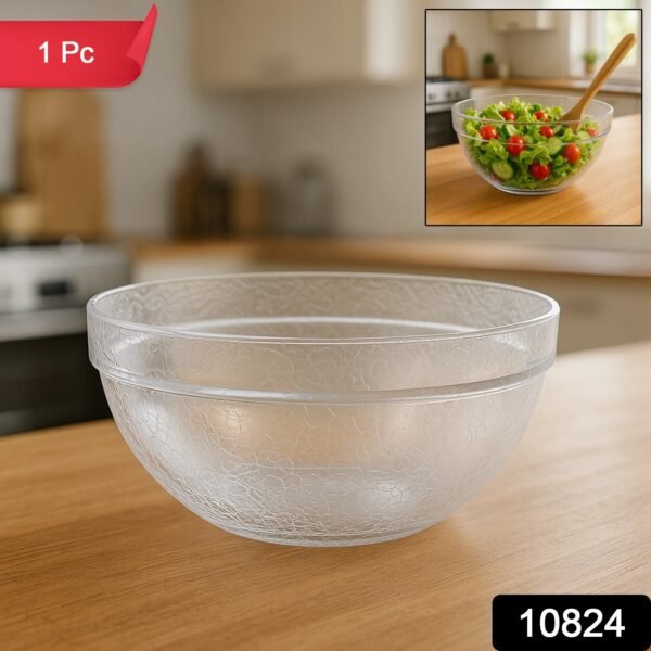 Transparent Idli Mixing & Serving Bowl | Textured Plastic Kitchen Bowl (1 Pc)