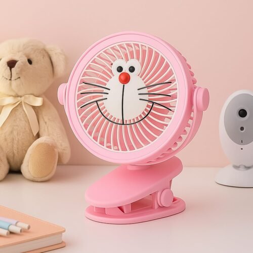 19003_usb_mini_desk_fan.jpg USB Portable Mini Desk Fan with Light – Personal Table Fan (1 Pc)