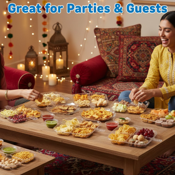 Plastic Kitchen Trays for Serving (4 Compartment / 1 Pc)