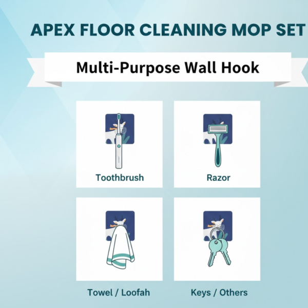 Self-Adhesive Wall Hook – Drill-Free, Waterproof & Oil-Proof Toothbrush, (1 Pc)