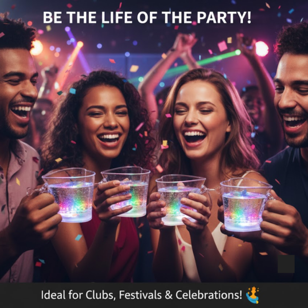 Heart Shape Activated Blinking Led Glass Cup