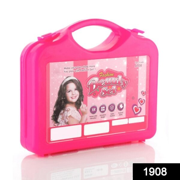1908.jpg Beauty Make up Set for Kids Girls with Fold-able Suitcase (Multicolour)