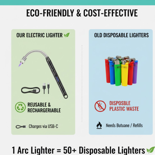 19098.png Long Flexible USB Rechargeable Electric Arc Lighter – Windproof, Flameless Plasma