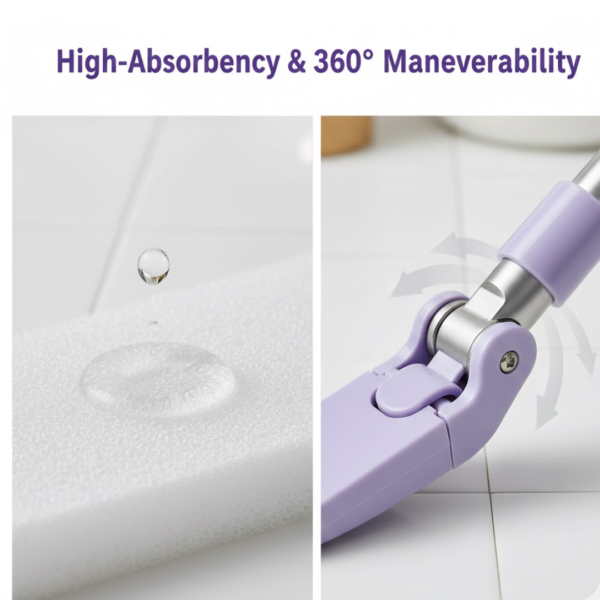 Automatic Cloth Changing Mini Mop with Push Pull Cloth Changing Handle (1 Pc)