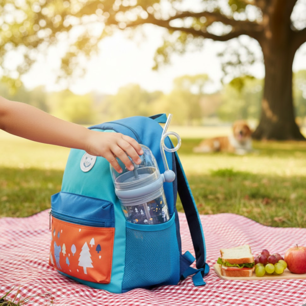 Whale Spray Sippy Cup (1 Pc): Straw, Lid, Spill-Proof, Fun Water Play
