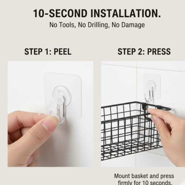 19280.png Metal Shower Basket / Canddy, for Bathroom Organiser (5 Pc Combo)