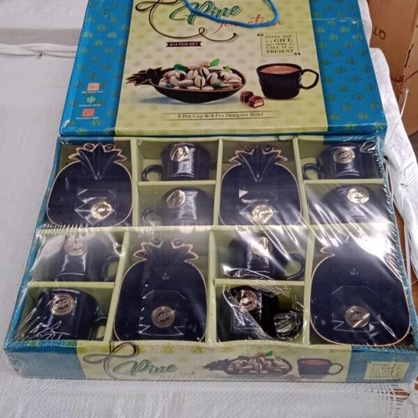 Pine Junction Ceramic Tea / cups / Mug Set Pineapple Shape Serving Bowl (12 Pcs set)