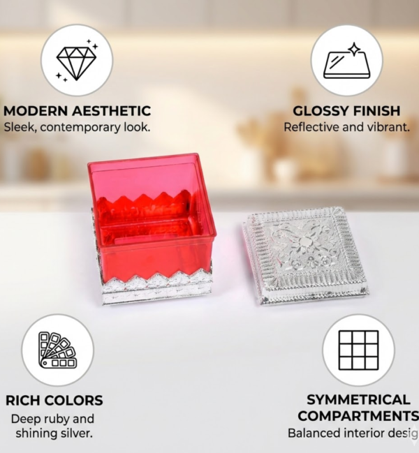 Ruby Dry fruit Storage Container - Attractive Design Box for Home & Kitchen