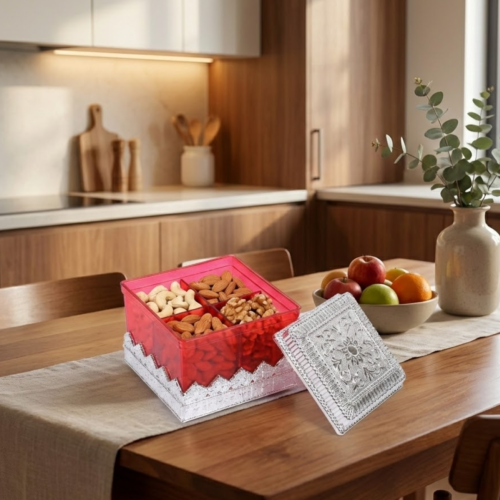 Ruby Dry fruit Storage Container - Attractive Design Box for Home & Kitchen