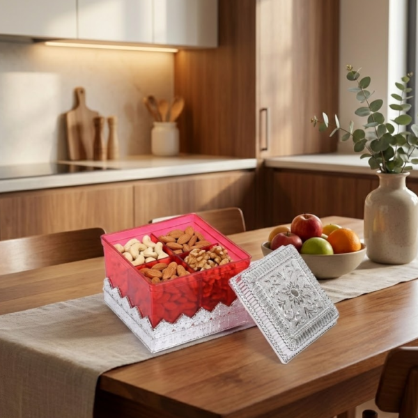 Ruby Dry fruit Storage Container - Attractive Design Box for Home & Kitchen