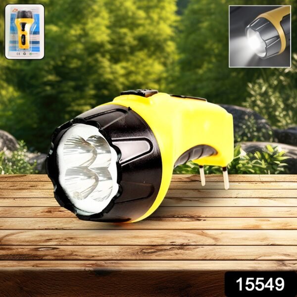 Rechargeable LED Torch Flashlight – High-Power Handheld Emergency Light Built-in Plug