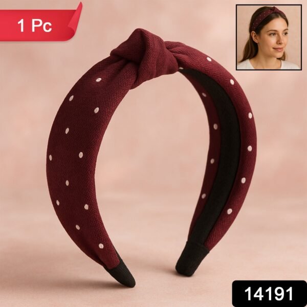 Women's Polka Dot Fabric Knot Hairband – Stylish & Comfortable (1 Pc)
