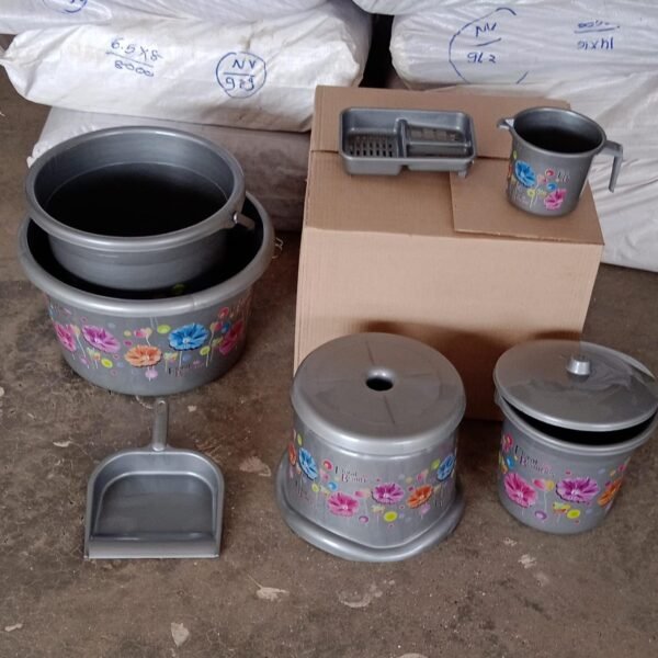 Large Capacity Plastic Bathroom Set of 7 Pc