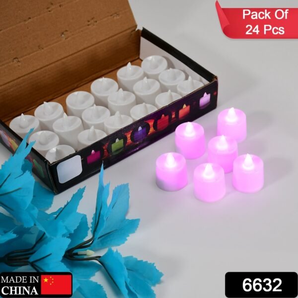 1_0e5a0352-0885-4a13-ae4e-74b278cfc458.jpg Pink Flameless LED Tealights Smokeless Decorative Candles LED Tea Light Pack of 24