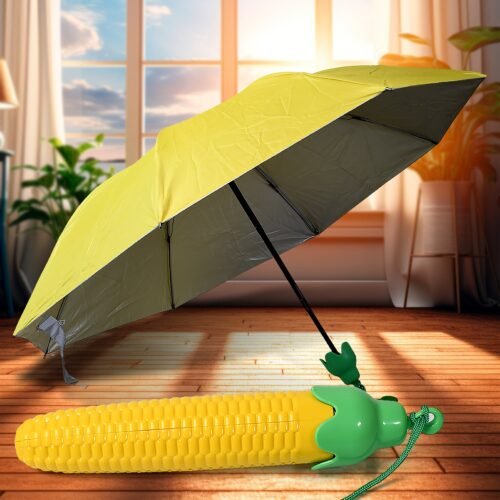 1_1beca27a-6577-44b9-b622-369cb09af8fb.jpg Vegetable shaped Folding Umbrella, Plastic Case Creative Fashion Folding Mini Sun Shade Rain Umbrella, Unique Umbrella, Sun & UV Protection, Cute Design (1 Pc)