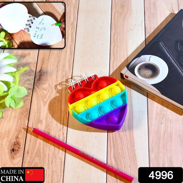 Heart Pattern Fidget Spiral Notebook Bubble Push Silicon Toy School Stationery