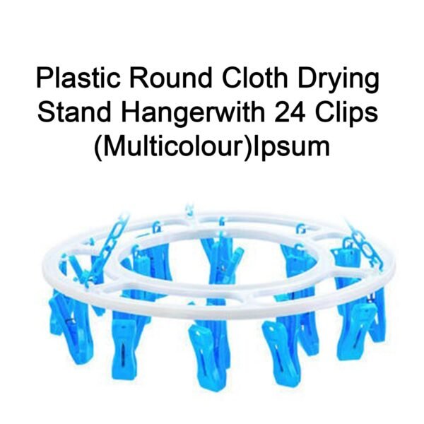 1_682ac2c1-4985-4d64-9449-bda025c62398.jpg Plastic Round Cloth Drying Stand Hanger with 24 Clips (Multicolour)