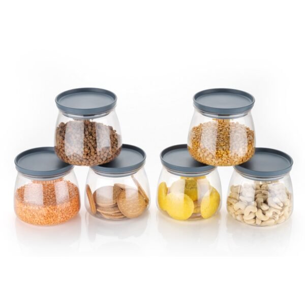 Matka Shaped Jar with Air Tight & Leak Proof Lid (Multicolour) (Set of 6) (900Ml)