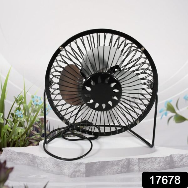 1_909d7d1d-1a49-4314-8a43-eb105d6f5751.jpg USB Table Desk Personal Metal Electronic Fan, Compatible with Computers, Laptops, Student Dormitory, Suitable For Office, School Use (1 Pc)