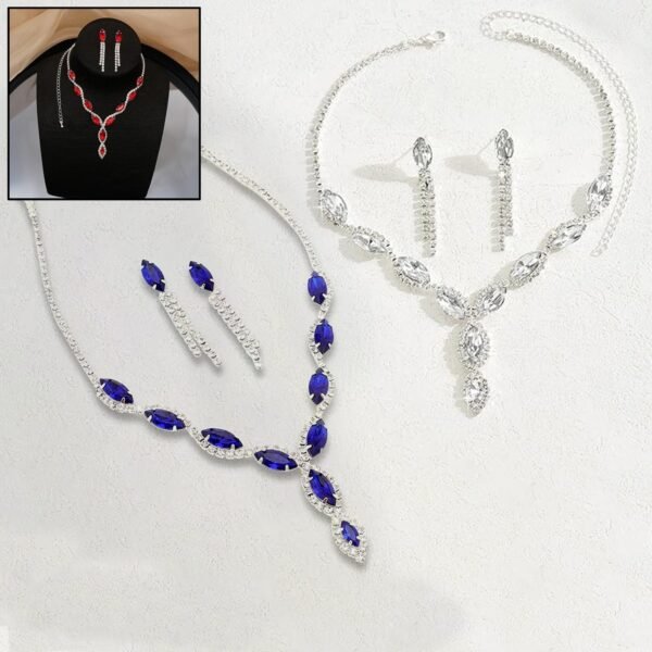 1_9496554b-2d82-47cd-a15c-7f31d6b87e16.jpg Necklace and Earrings Set Wedding Jewelry Set (1 Set / Mix Color)
