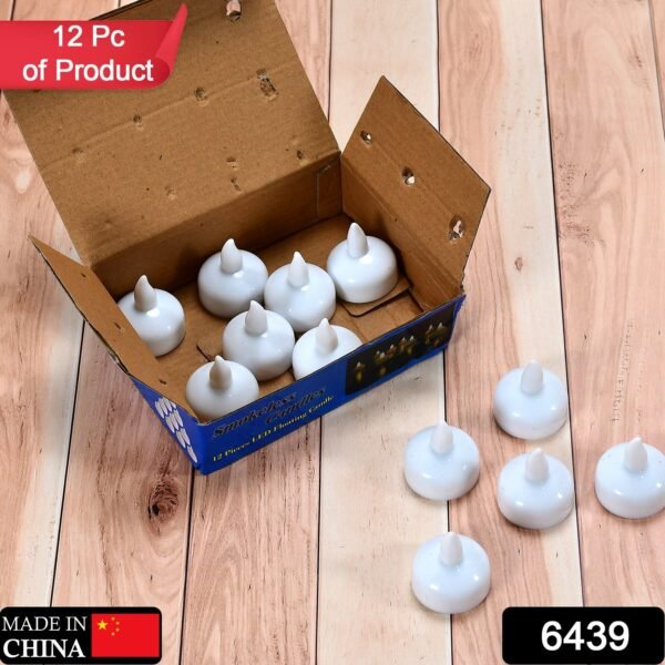 Floating Flameless Tea Light Candles – Battery Operated Set of 12 for Decor