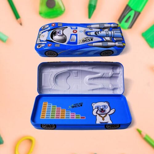 1_9f077103-b642-4ab1-9cff-6262331d7a07.jpg Car Shape Metal Compass Box, Pencil Case for Kids Stationery Compass Box
