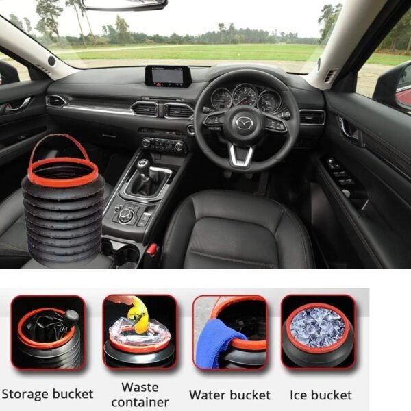 Foldable Storage Bucket , Water Container & Dustbin Multiuse Bucket