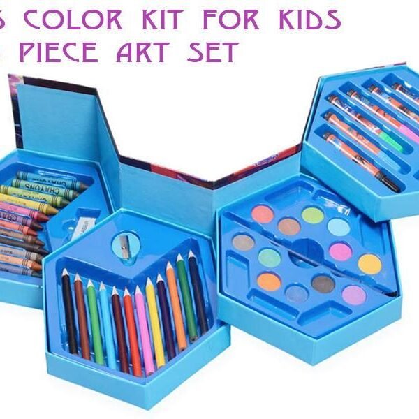 46 Pcs Plastic Art Colour Set with Color , Crayons, Oil Pastel and Sketch Pens