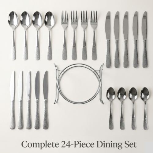 1_c767d67e-b1e5-4f43-acee-f19580f2e071.png Stainless Steel Cutlery Set with Elegant Storage Stand (24 Pc)