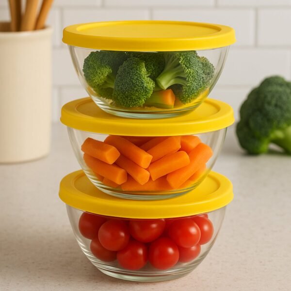 1_cb23bb03-c696-4379-87ce-43c73a760da5.jpg Dazzle Glass Bowl Set Mixing / Storage Bowls with Lids (3 pcs Set)