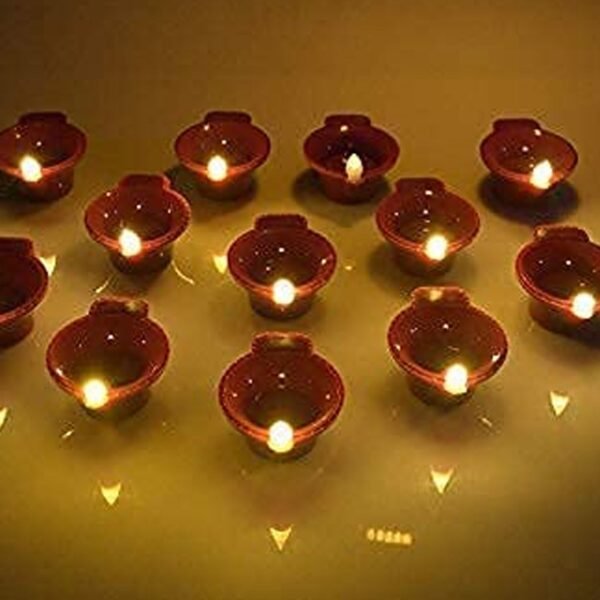 Water Sensor Diyas for Diwali Decoration | Diyas for Home Decoration| Diwali Decoration Items for Home Decor Diyas | Diwali LED Diyas Candle with Water Sensing Technology E-Diya, Diwali (12 Pc Set)