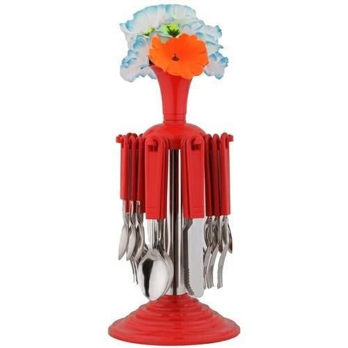 New Stylish 24 Pcs Plastic, Stainless Steel Cutlery Set (Pack of 24)