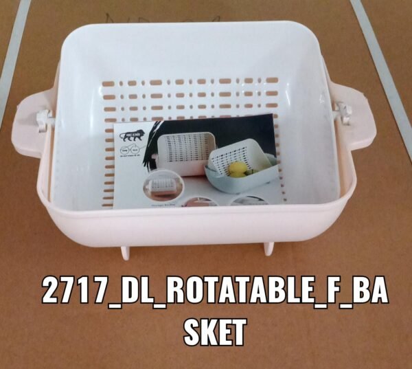 Multifunctional BPA Free Double Layered Plastic Rotatable Strainer (Multicolor)