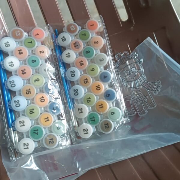 Paint by Number Kits 2 Set 21 Number Color, 6 paint brushes (2 Set)