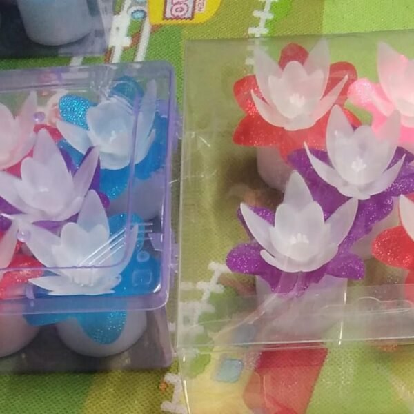 Decoration Candles/Led Diwali Decor Lotus Flower Candle, Diwali (5 Pc)