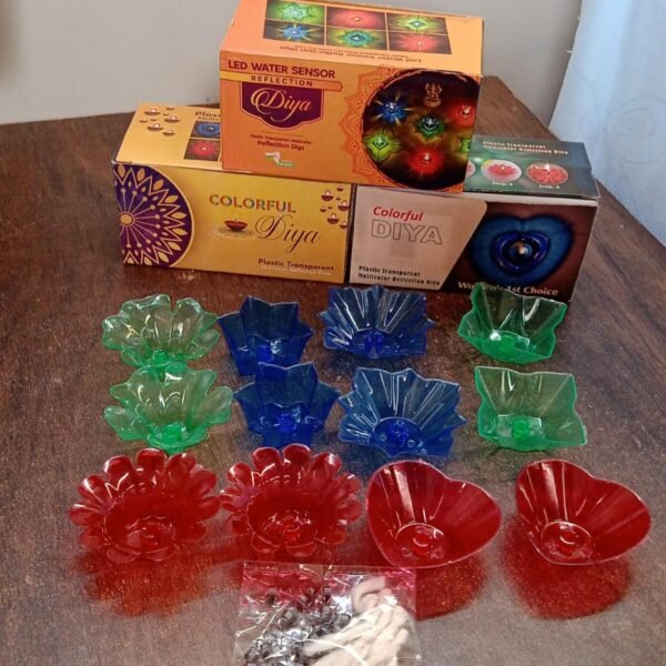 Magical Reflection Diya Set with 6 Attractive Design Cup Set Of 12 Pieces, Diwali