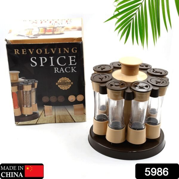 1d0cf46a-59d8-4555-9c3b-ea9a2d97efce_7360ec36-9fd3-4627-b5d6-ab50f4d3d32a.jpg Revolving Spice Rack, 8 Spice jars with 120 ml, Condiment Set