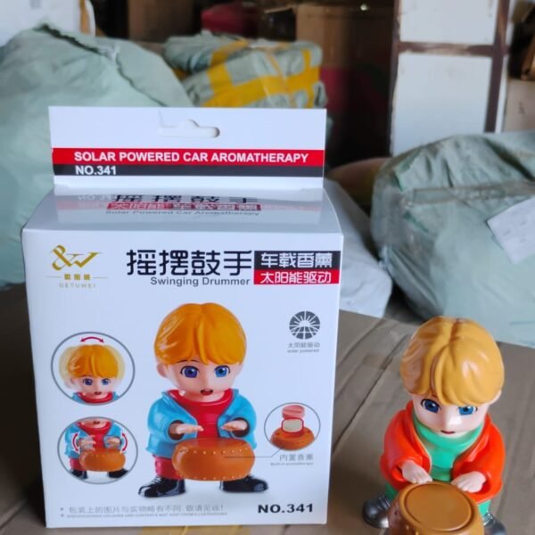 Creative Solar Drummer Car Aromatherapy, Solar Powered Car Air Freshener (1 Pc)