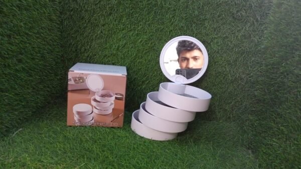 4 Layers Jewellery Box 360 Degree Rotating Jewelry  Organizer with Mirror Storage