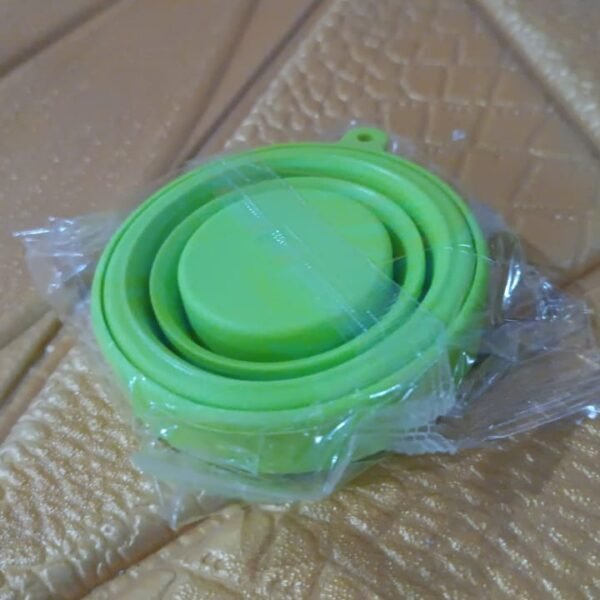 Round Silicone Foldable Glass / Cup, Foldable Travel Mug With Lid (1 Pc)