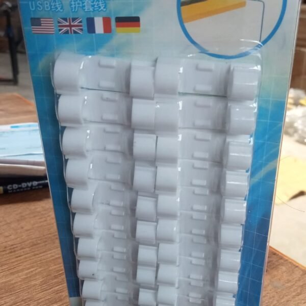 Self-Adhesive Cable Clips – Round Plastic Wire Holder for Cord Management (Pack of 20)