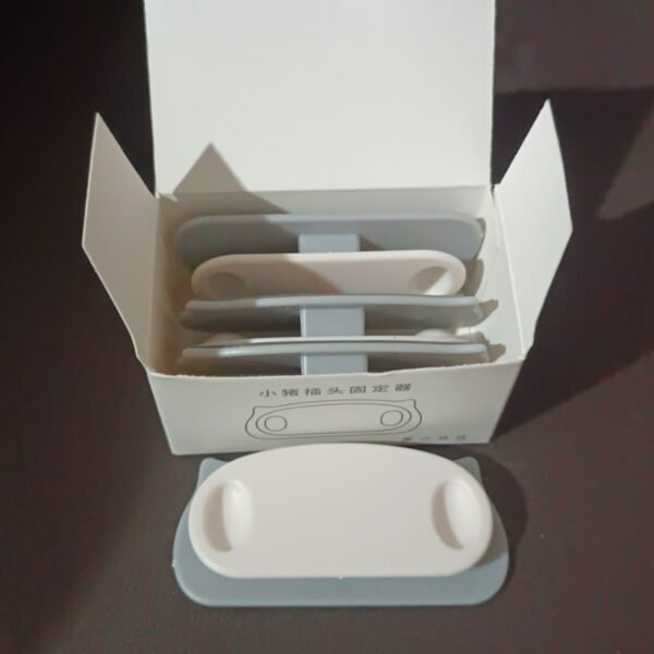 Pig Plug Wire Organizer Cable Holder Clips with Self-Adhesive Pad (4 Pcs Set)